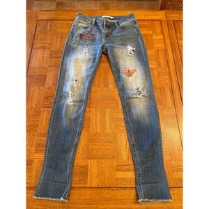 Billy T embroidered Butterfly jeans size 6